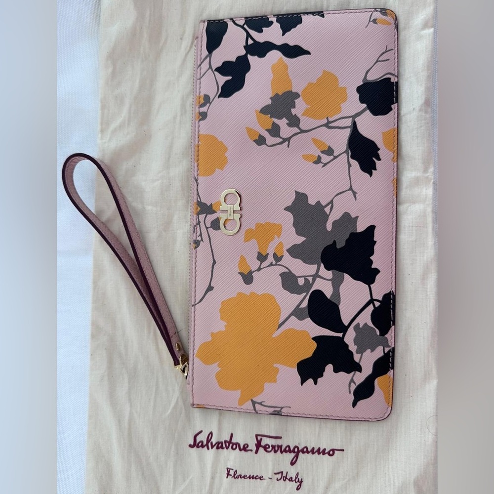 SALE TODAY.. Salvatore Ferragamo Pink Floral Clutch
